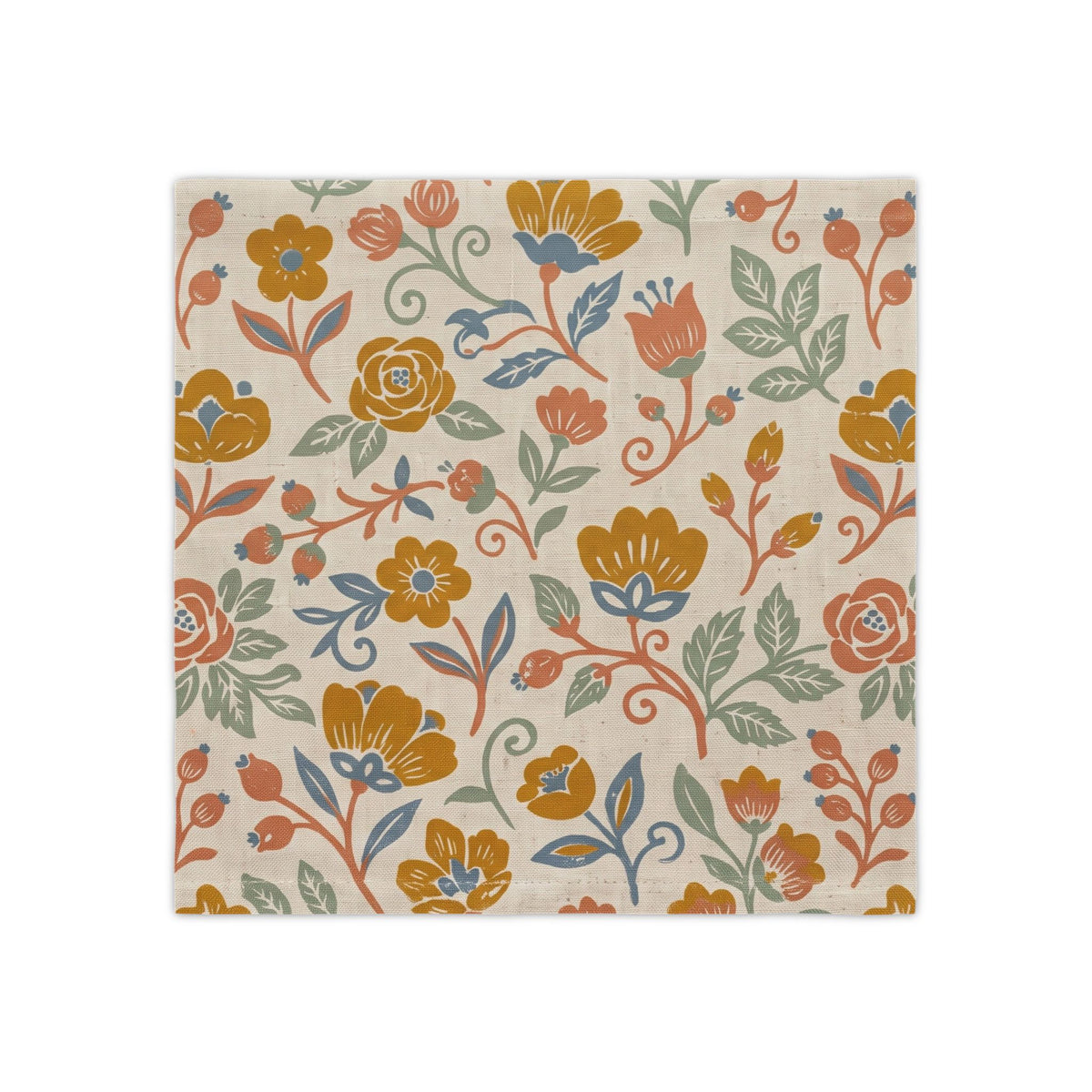 Nordic Folk Cloth Napkins, Set of 4