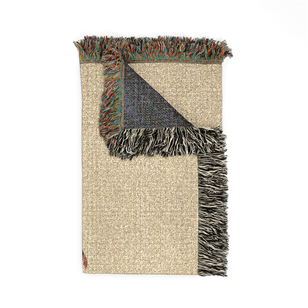 Crane at Dawn Woven Throw, Natural Linen