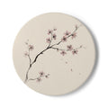 Cherry Branch Ceramic Coaster — Japandi Ceramic Coaster by Calm & Oak