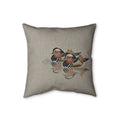 Mandarin Ducks Cushion, Natural Linen