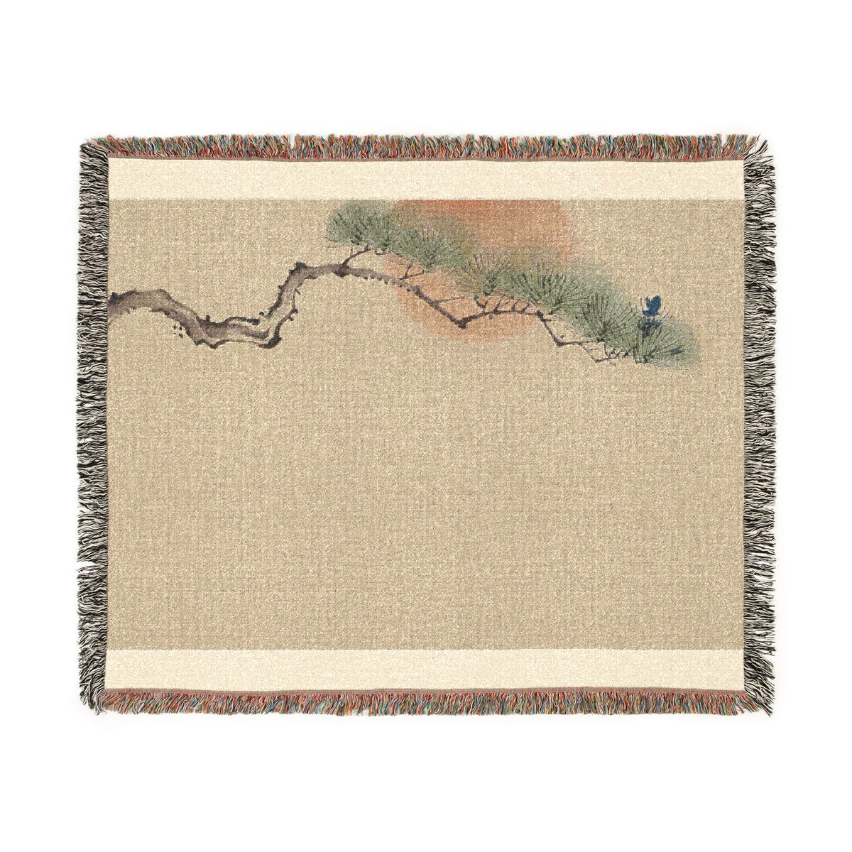 Pine & Sun Woven Throw, Natural Linen