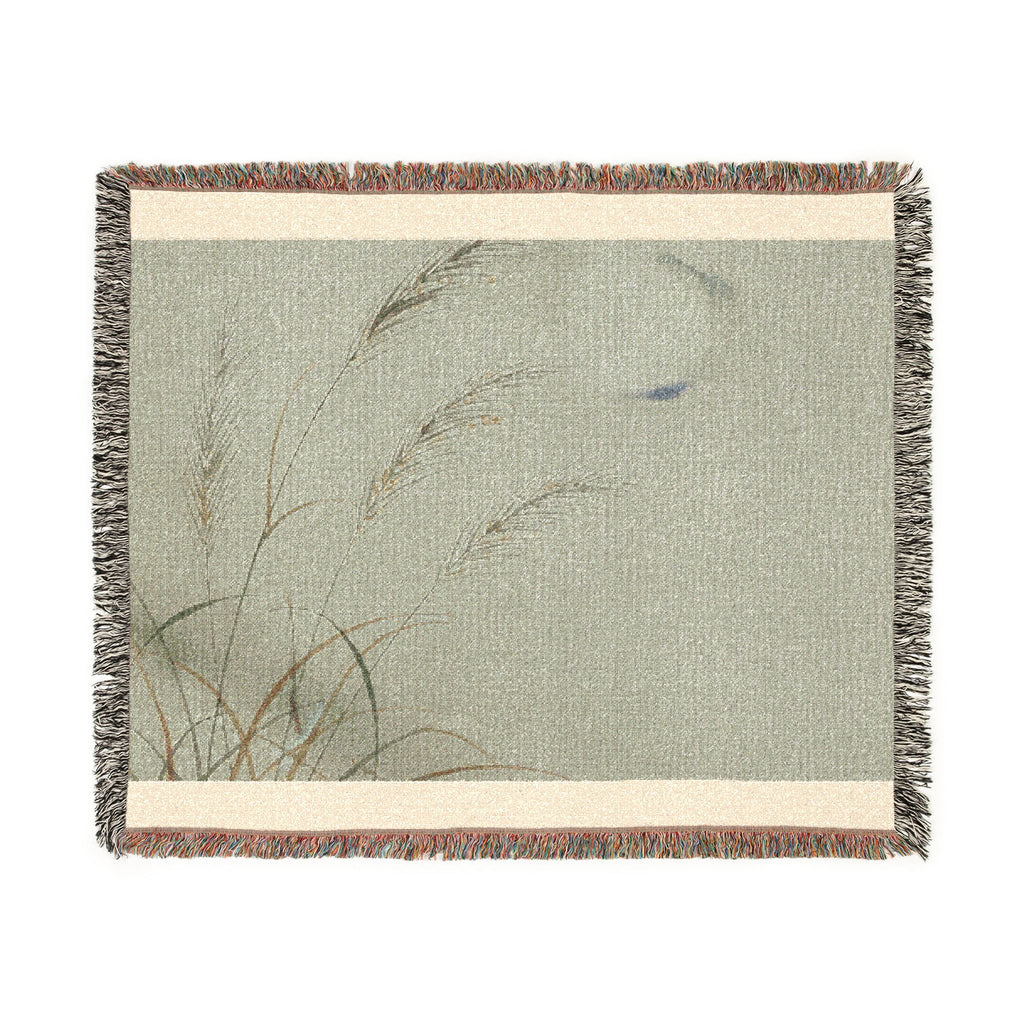 Susuki & Moon Woven Throw, Soft Sage