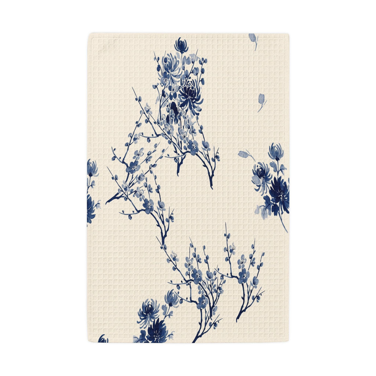 Indigo Bloom Waffle Towel