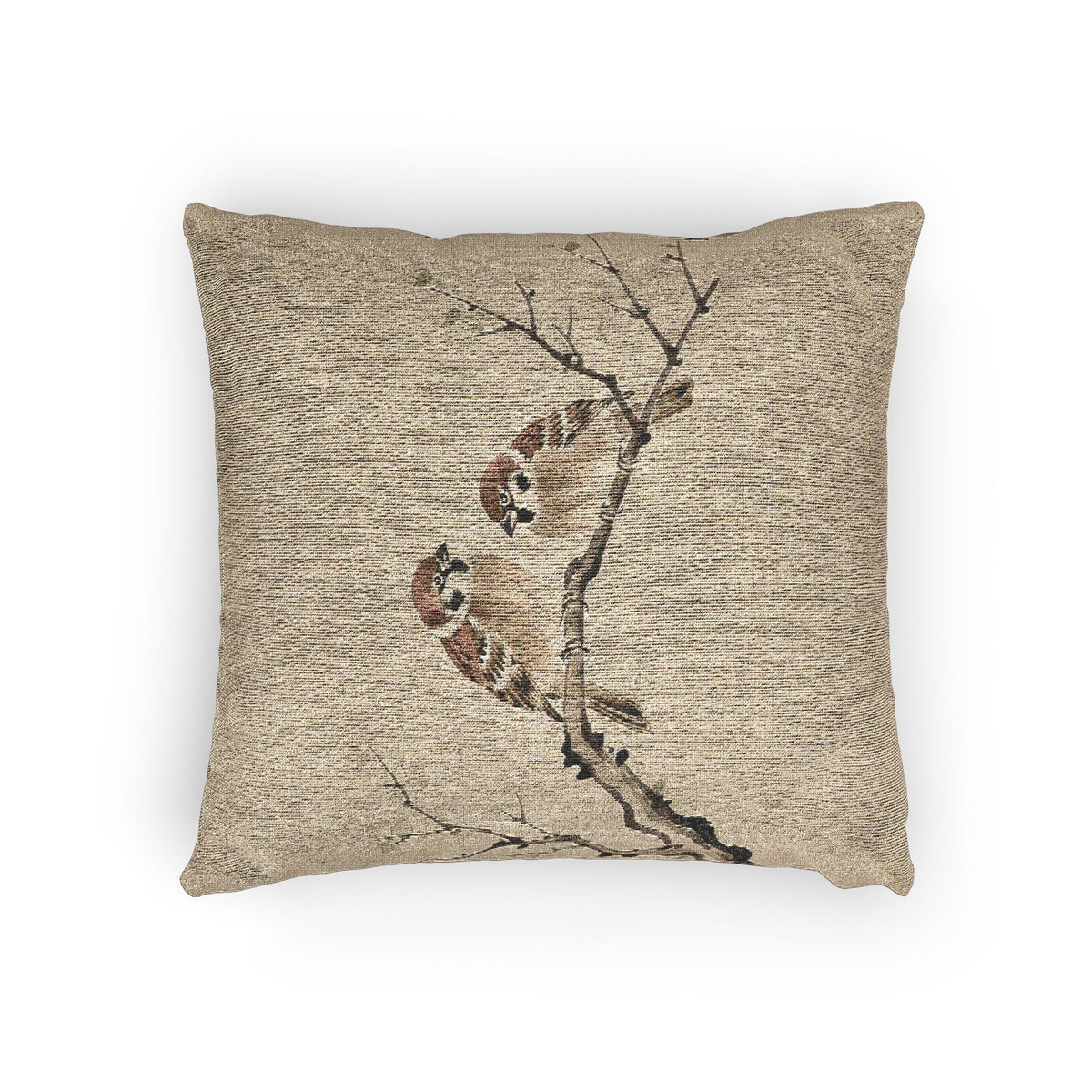 Sparrows Woven Cushion, Natural Linen