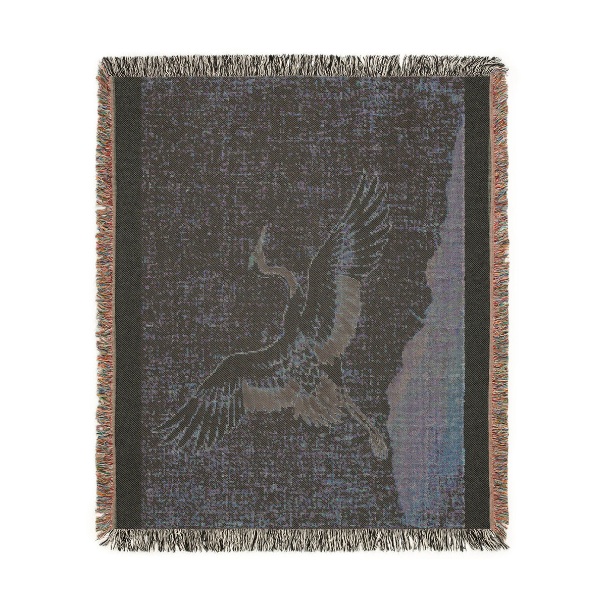 Crane at Dawn Woven Throw, Natural Linen