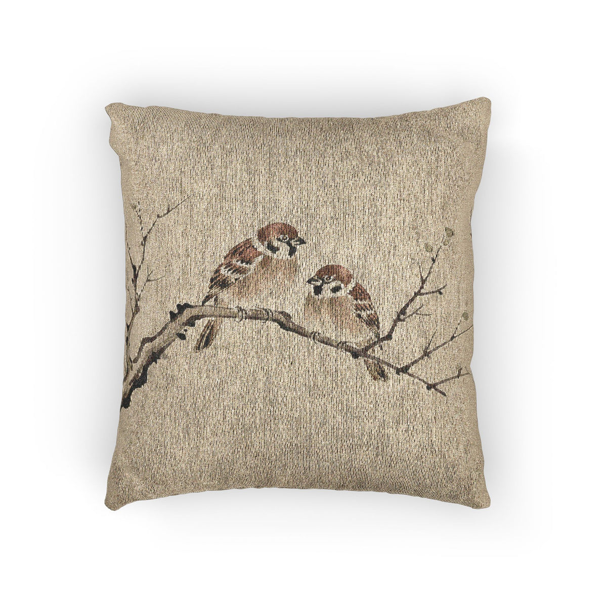 Sparrows Woven Cushion, Natural Linen
