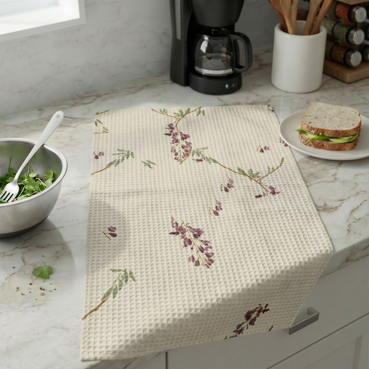 Wisteria Waffle Towel