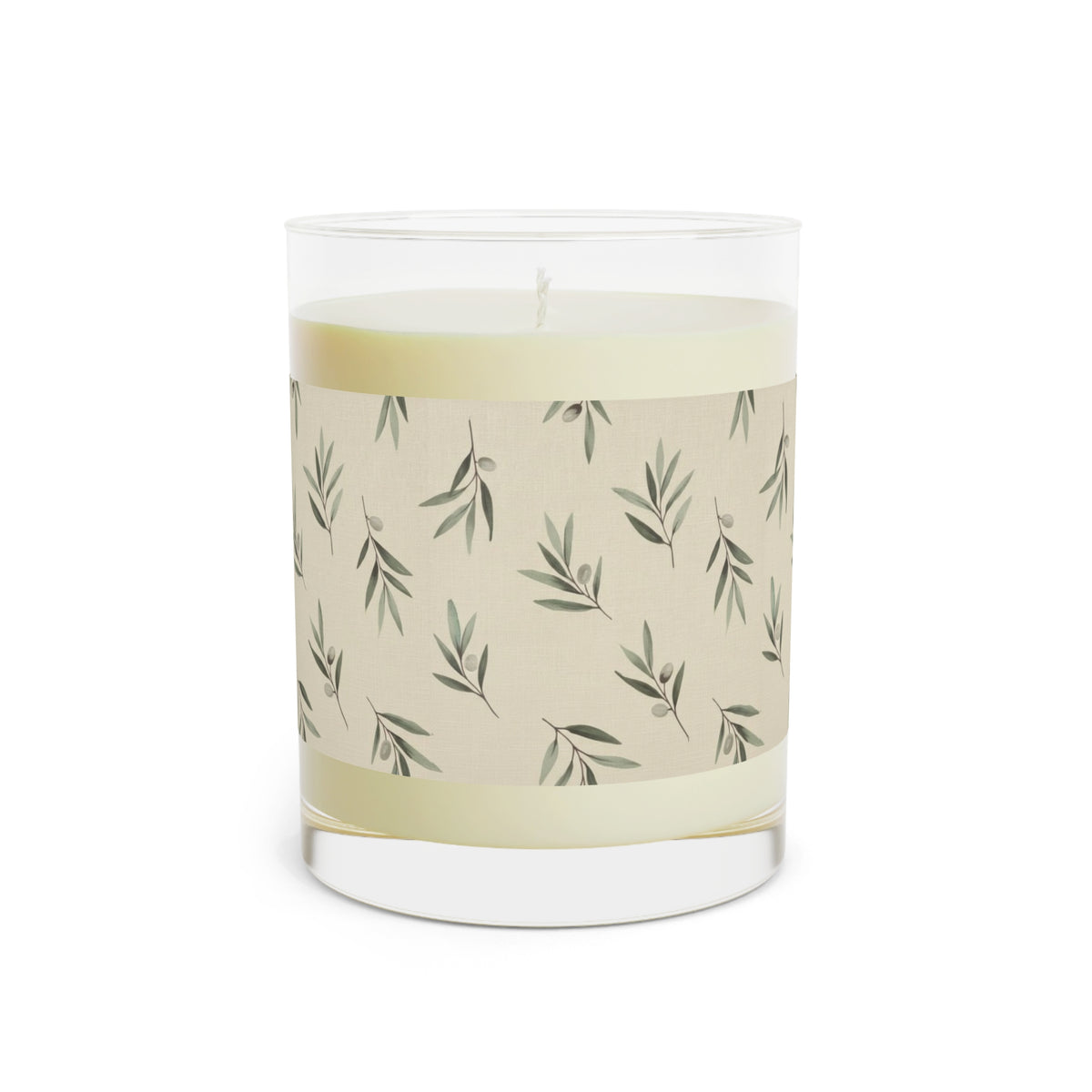 Olive Grove Scented Candle, Sage Olive Branch 11oz Glass Candle