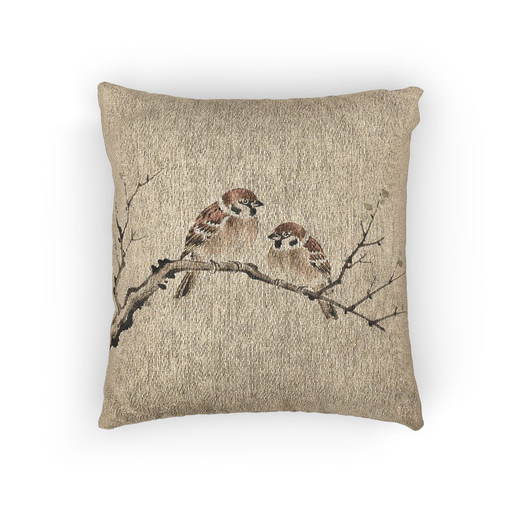 Sparrows Woven Cushion, Natural Linen