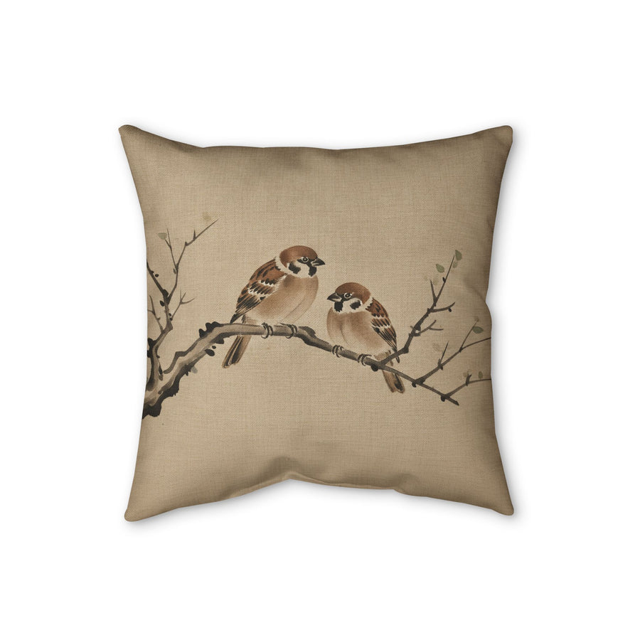 Sparrows Cushion, Natural Linen