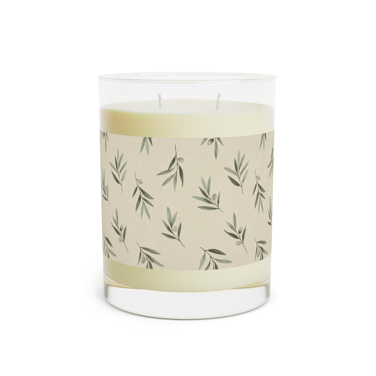 Olive Grove Scented Candle, Sage Olive Branch 11oz Glass Candle