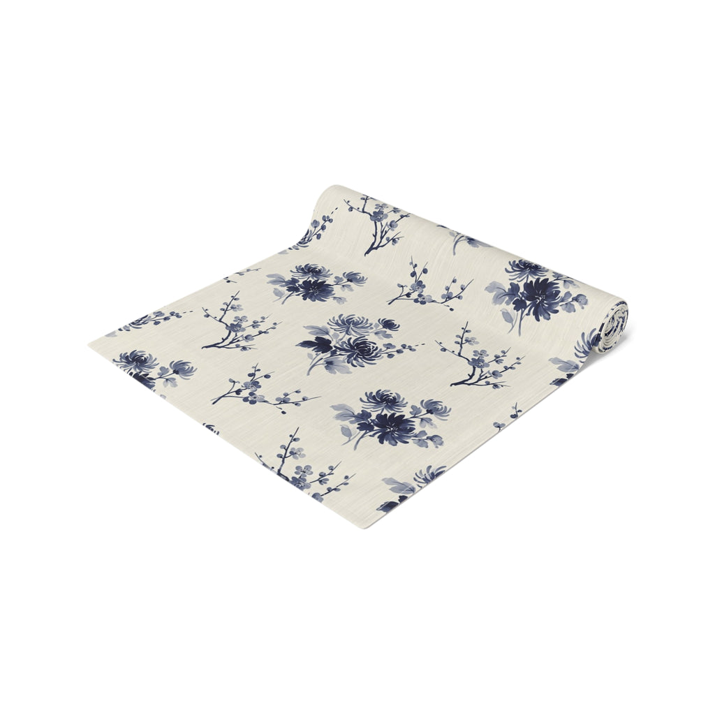 Indigo Bloom Table Runner