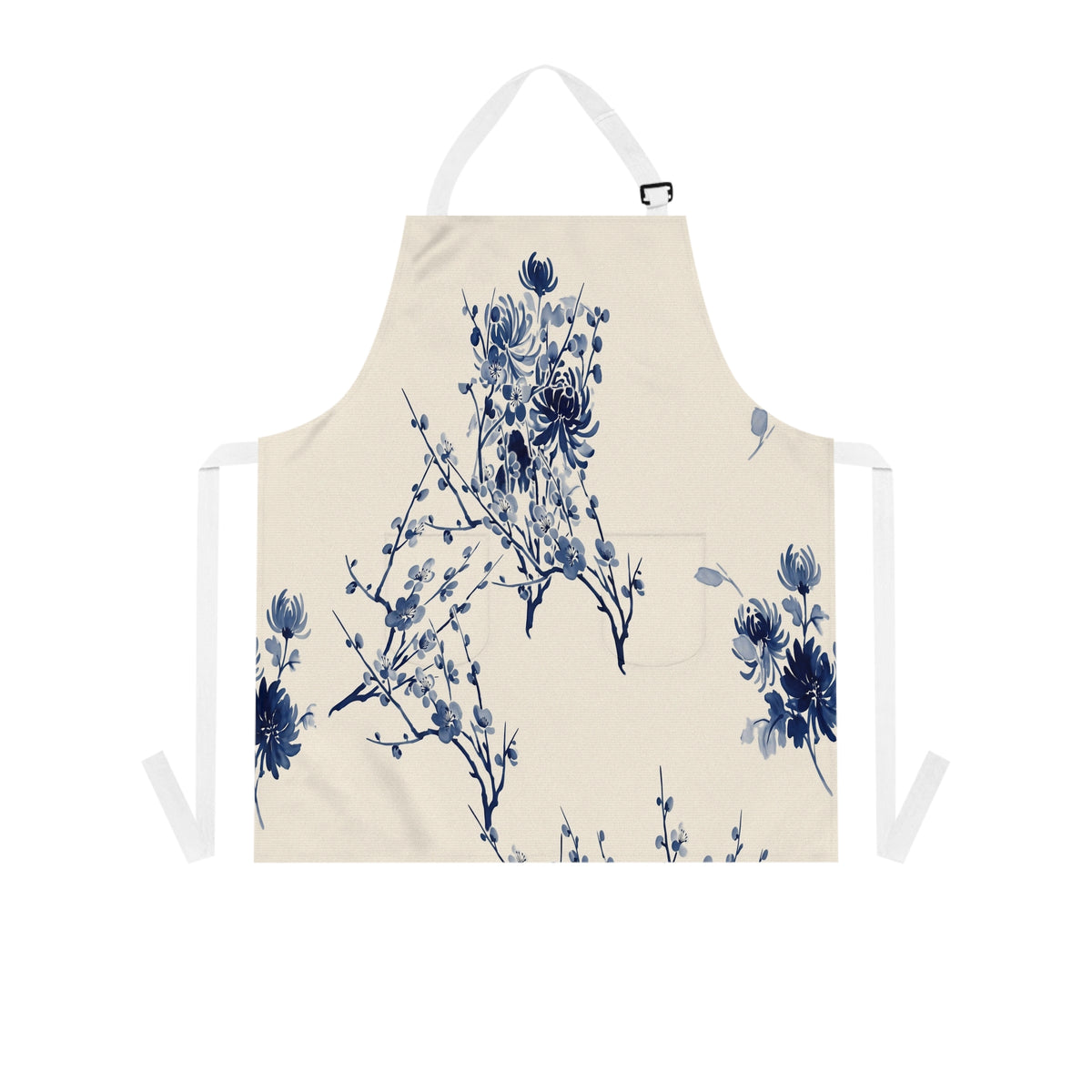 Indigo Bloom Apron — Japandi Apron by Calm & Oak