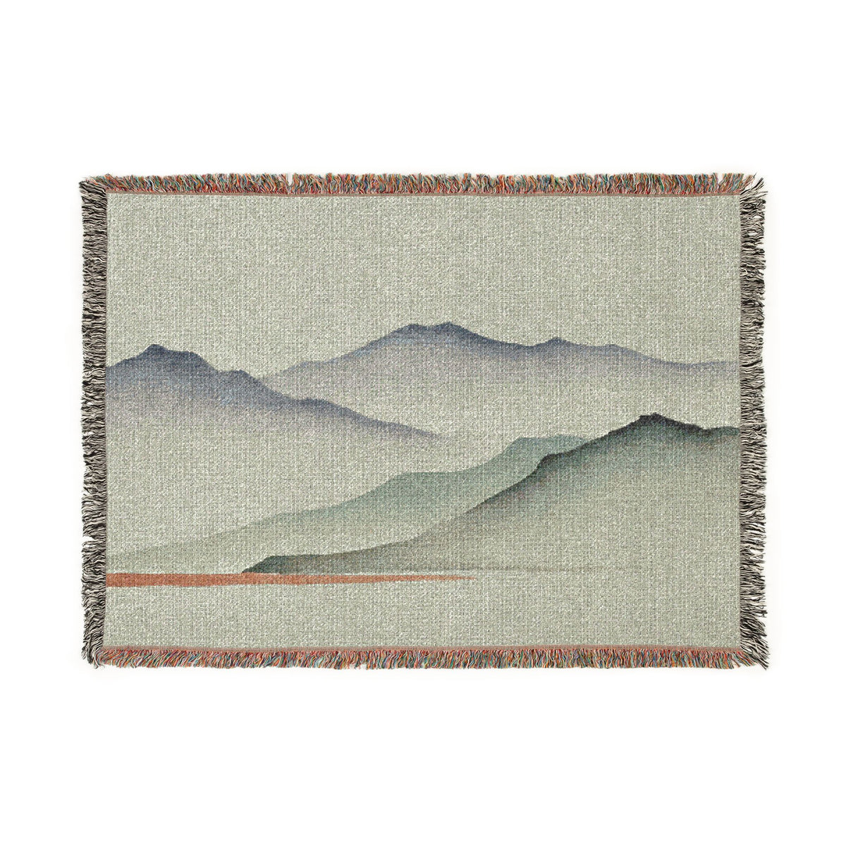 Misty Mountains Woven Throw, Soft Sage