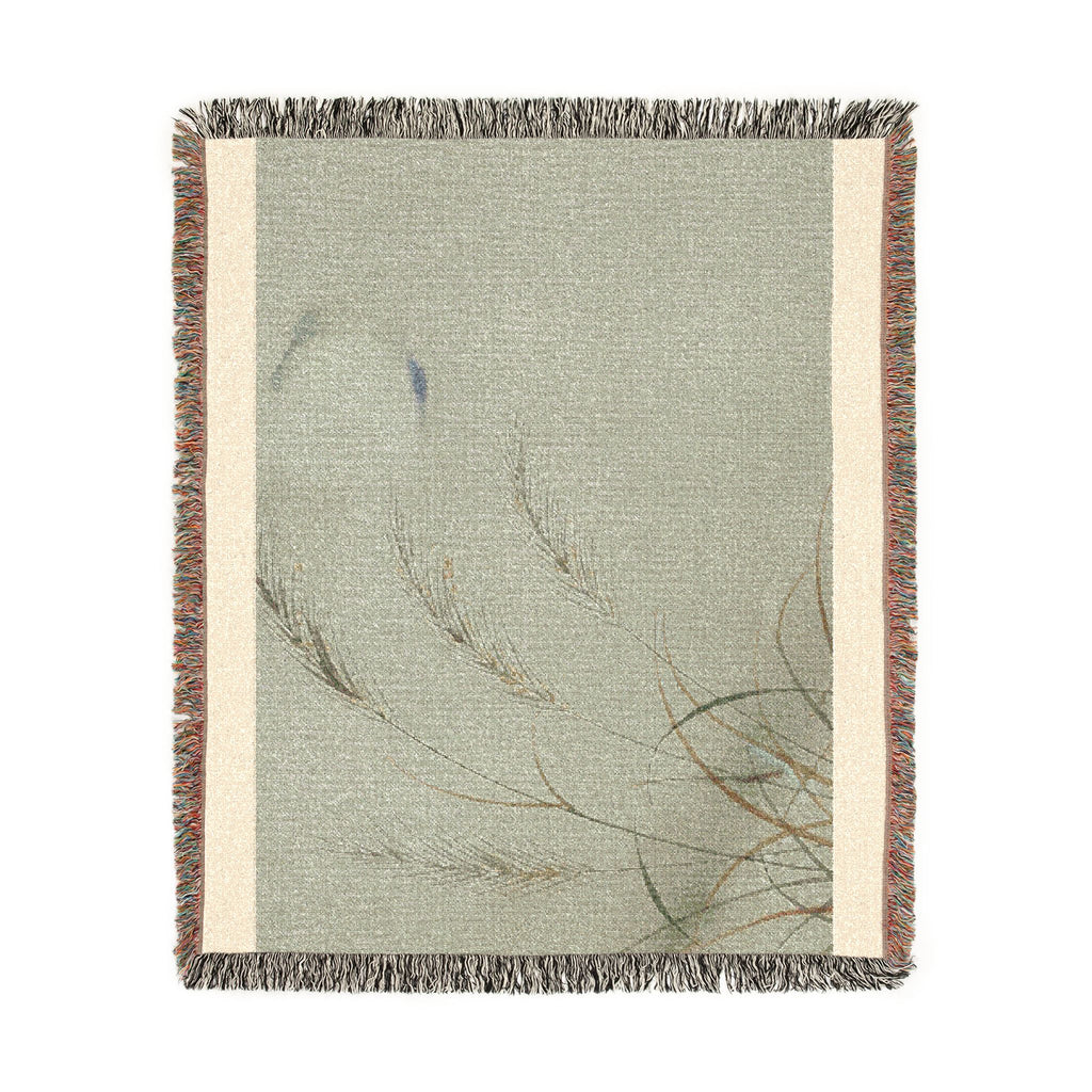 Susuki & Moon Woven Throw, Soft Sage