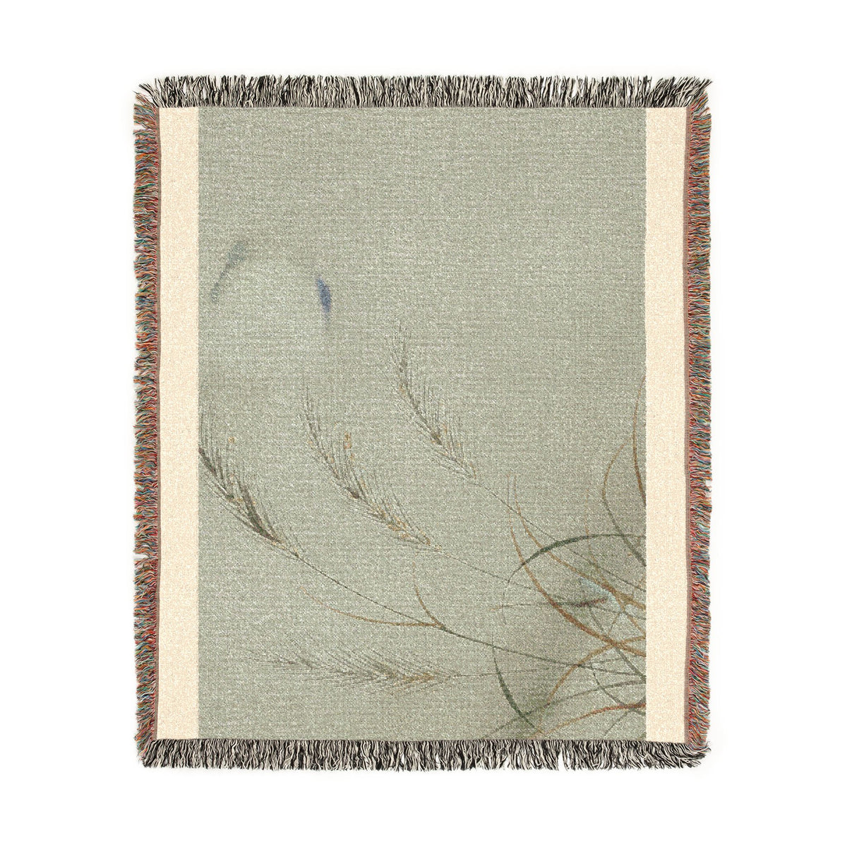Susuki & Moon Woven Throw, Soft Sage