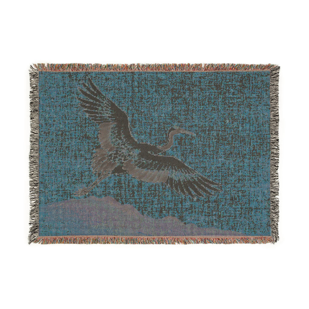 Crane at Dawn Woven Throw, Warm Clay