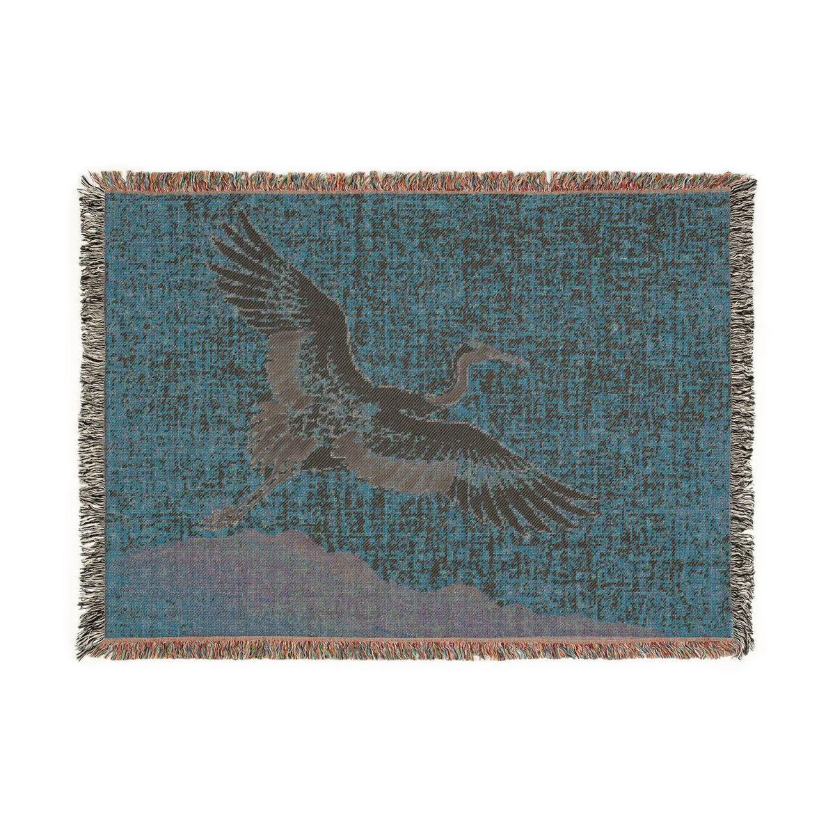 Crane at Dawn Woven Throw, Warm Clay
