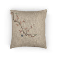 Plum Blossom Woven Cushion, Natural Linen