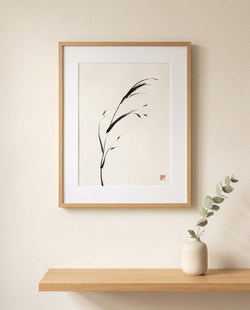 Bent Reed — Sumi-e Ink Japandi art print