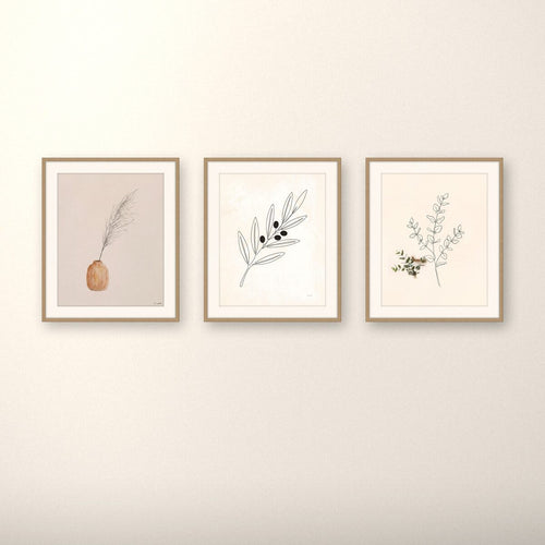 Botanical Soft Japandi gallery wall set of three