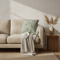 Bamboo Cushion, Soft Sage — styled 1