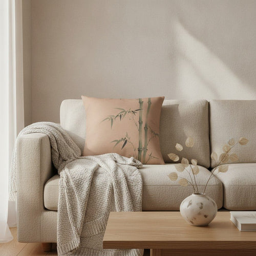 Bamboo Cushion, Warm Clay — styled 1