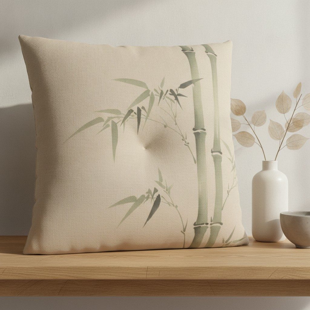 Bamboo Floor Cushion — styled 2