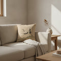 Crane Cushion, Natural Linen — styled 1