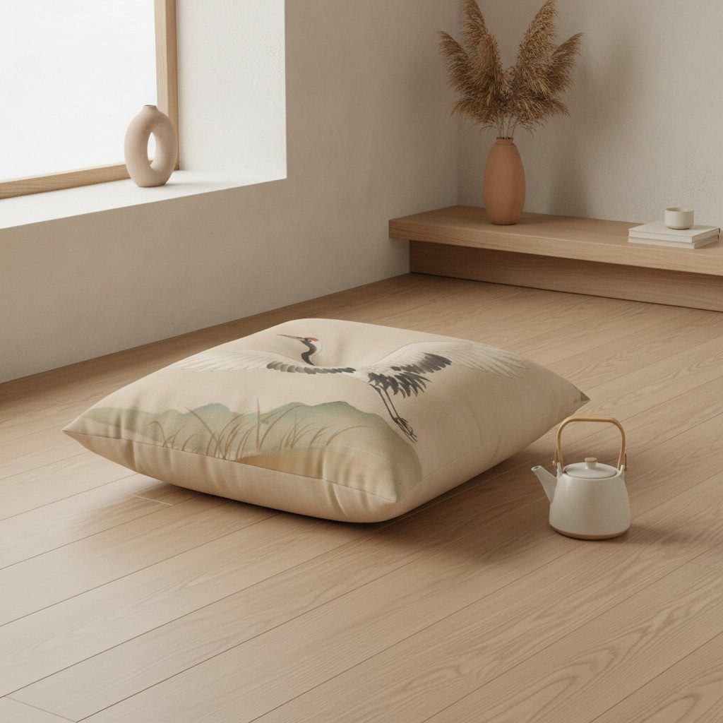 Crane Floor Cushion — styled 1