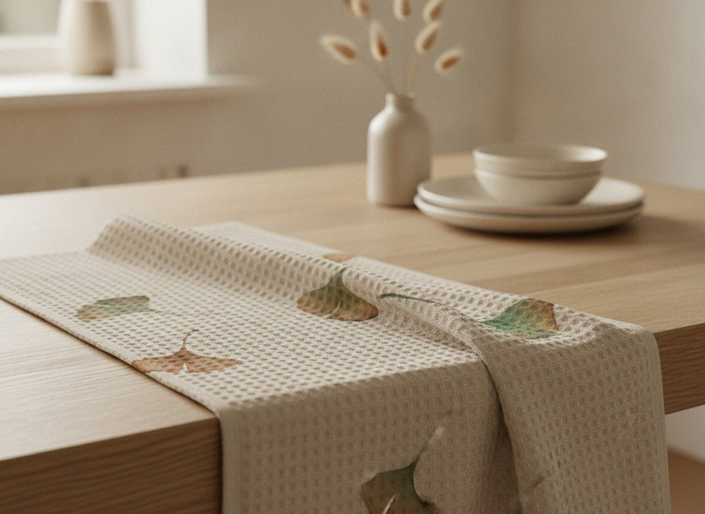 Ginkgo Tea Towel — styled 2