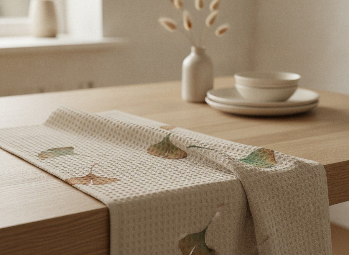 Ginkgo Tea Towel — styled 2