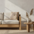 Ginkgo Woven Cushion, Warm Clay — styled 1