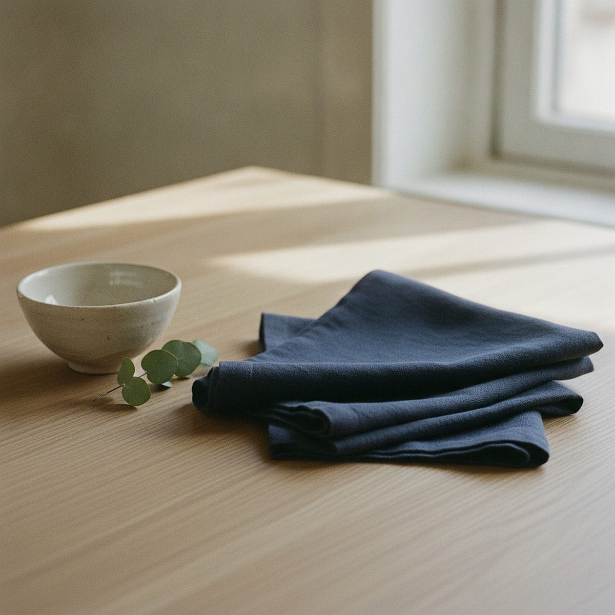 Indigo Bloom Cloth Napkin — styled 2