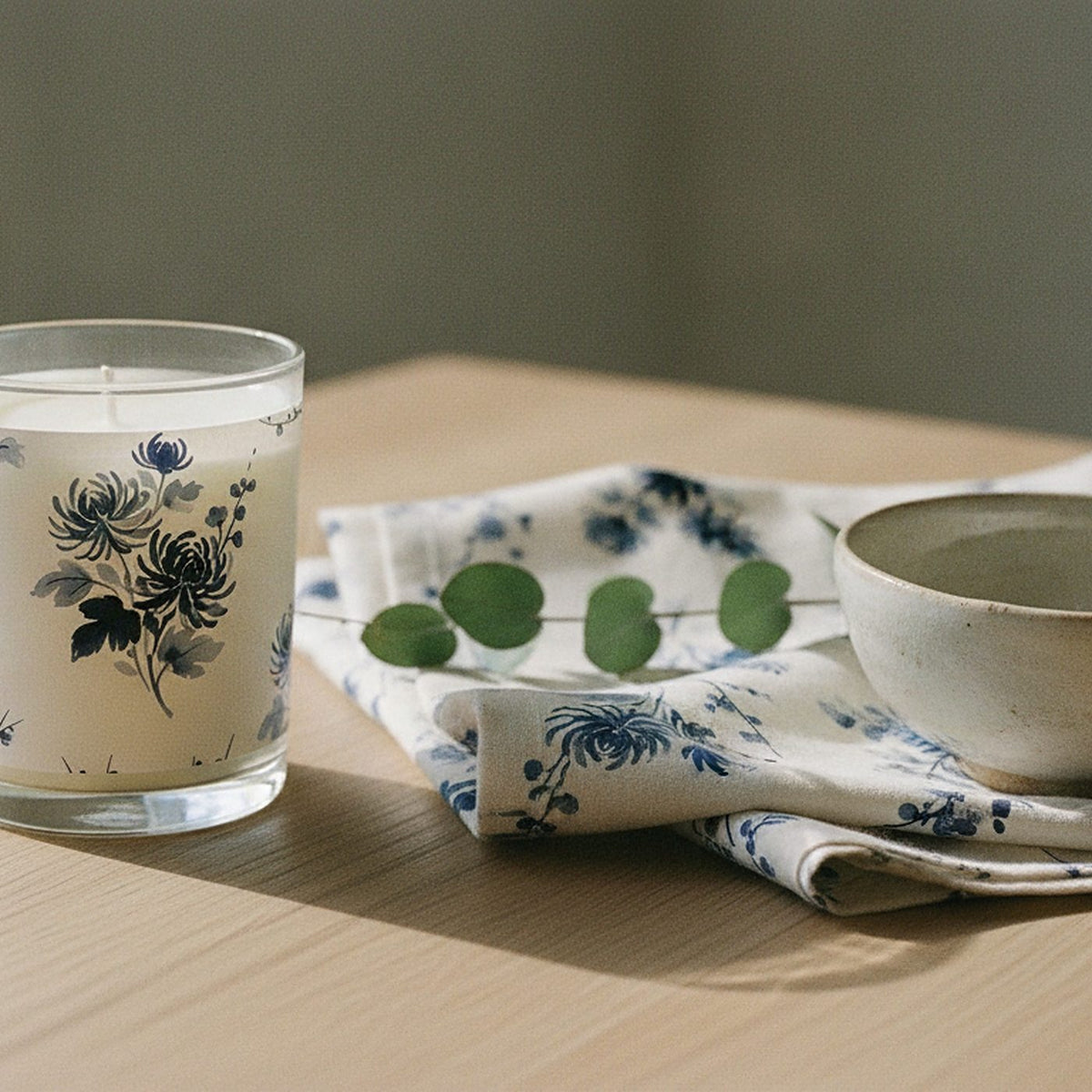 Indigo Bloom Scented Candle — styled 2