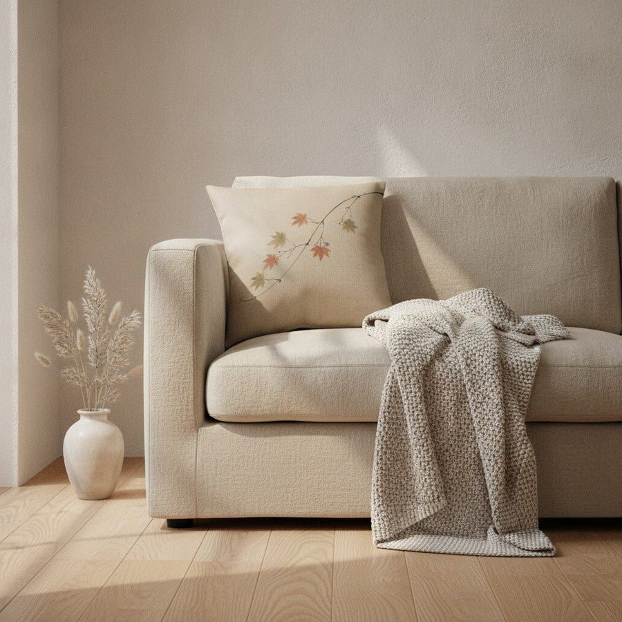 Maple Cushion, Natural Linen — styled 1