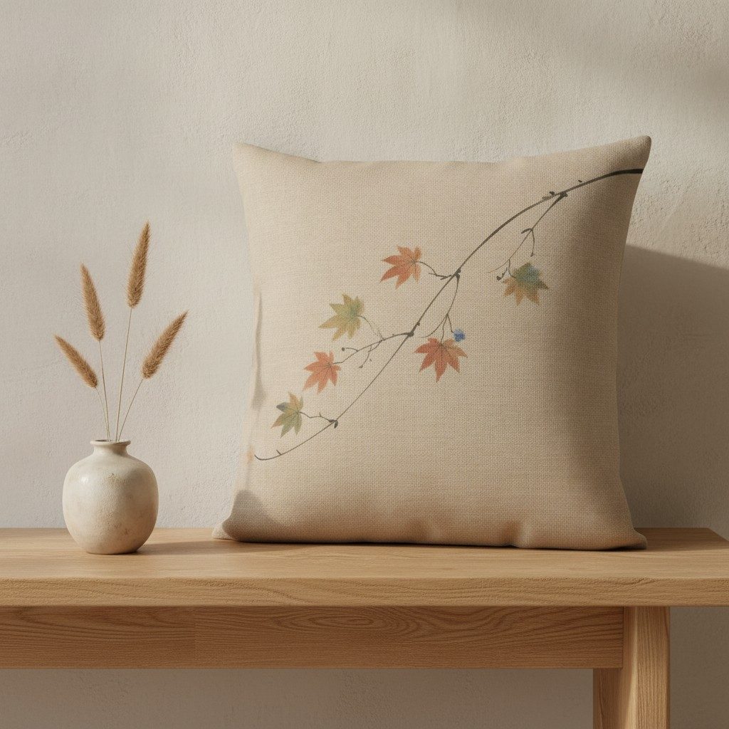 Maple Cushion, Natural Linen — styled 2