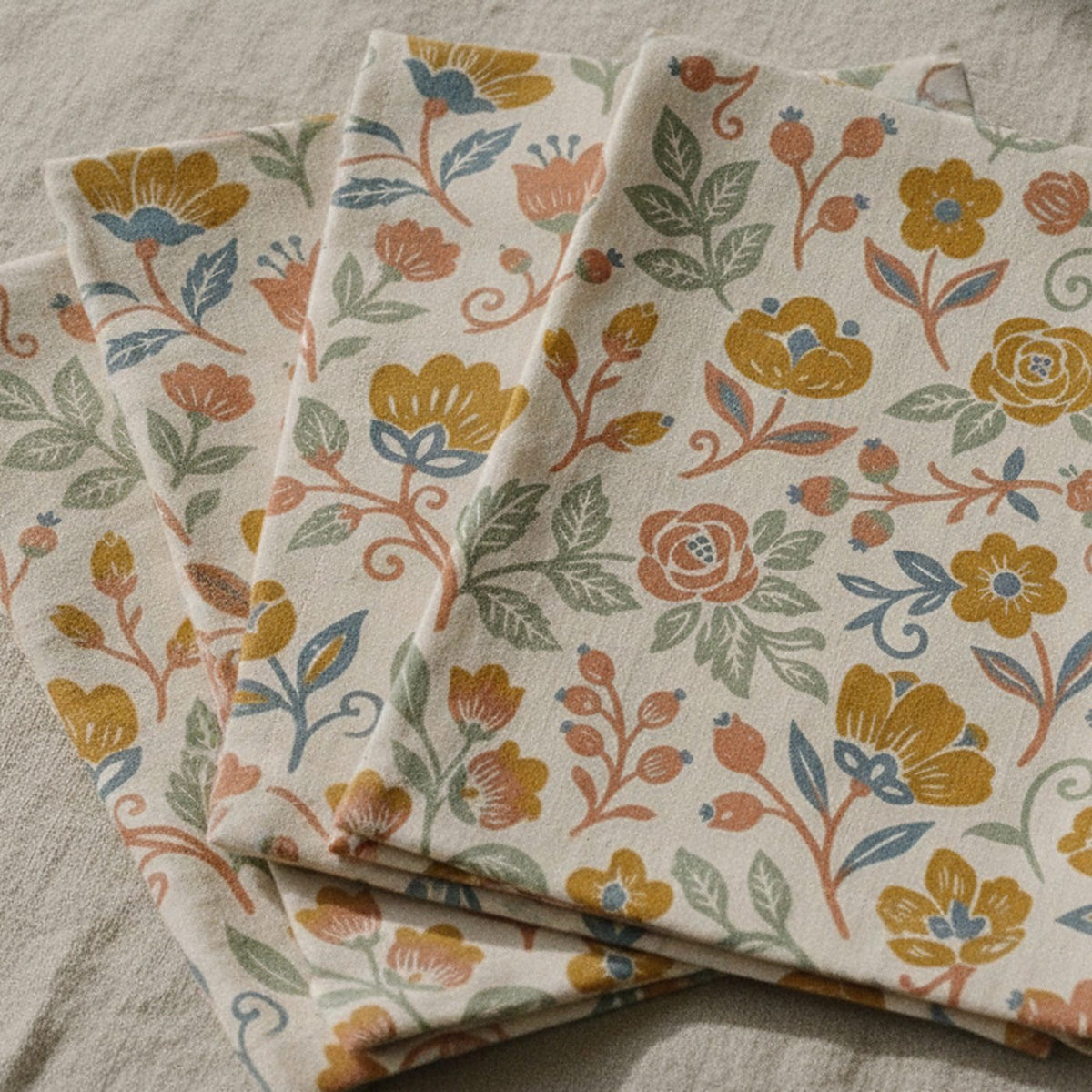 Nordic Folk Cloth Napkins, Set of 4 — styled 1