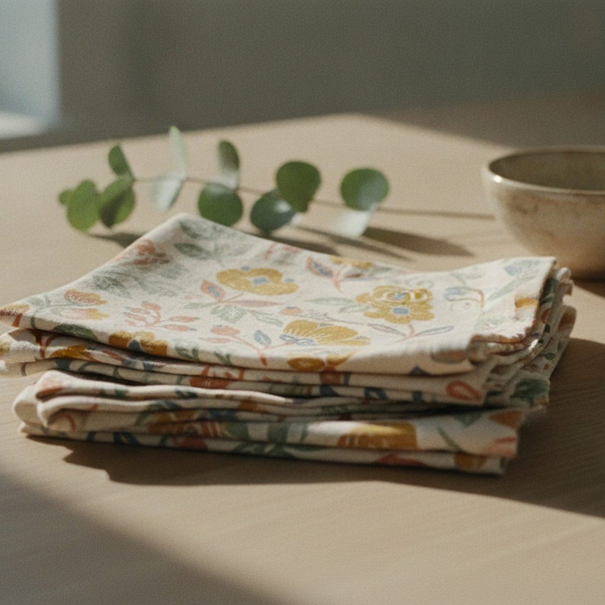 Nordic Folk Cloth Napkins, Set of 4 — styled 2