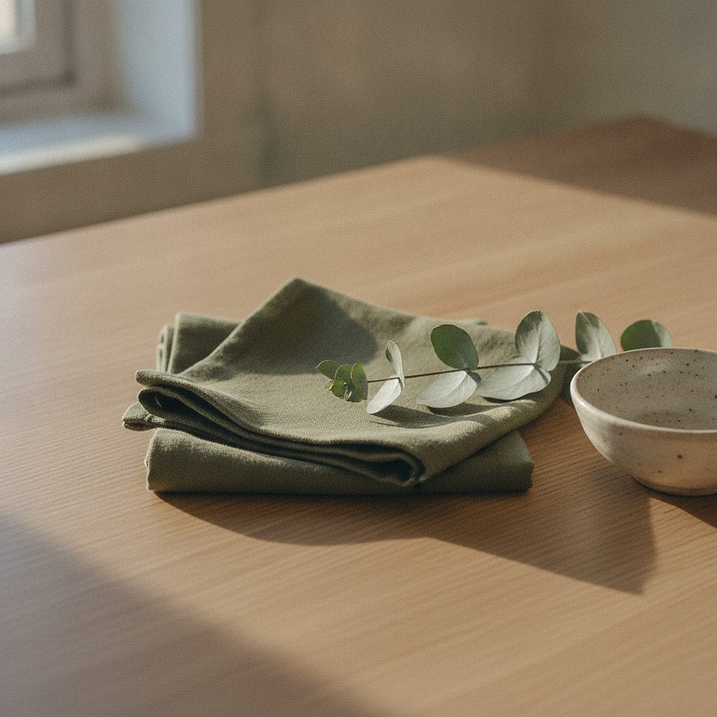 Olive Grove Cloth Napkin — styled 2