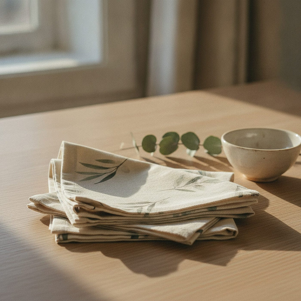 Olive Grove Cloth Napkins, Set of 4 — styled 2