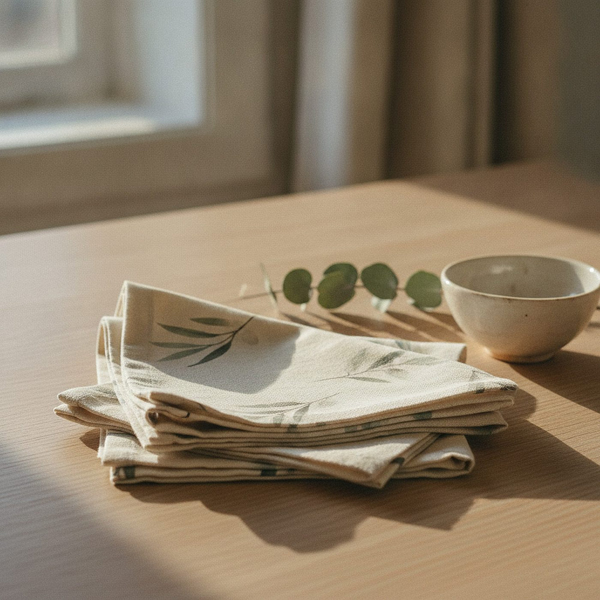 Olive Grove Cloth Napkins, Set of 4 — styled 2