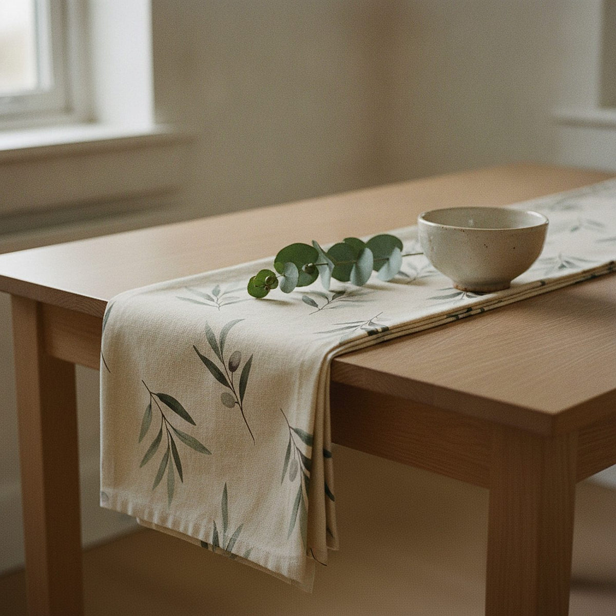 Olive Grove Table Runner — styled 2