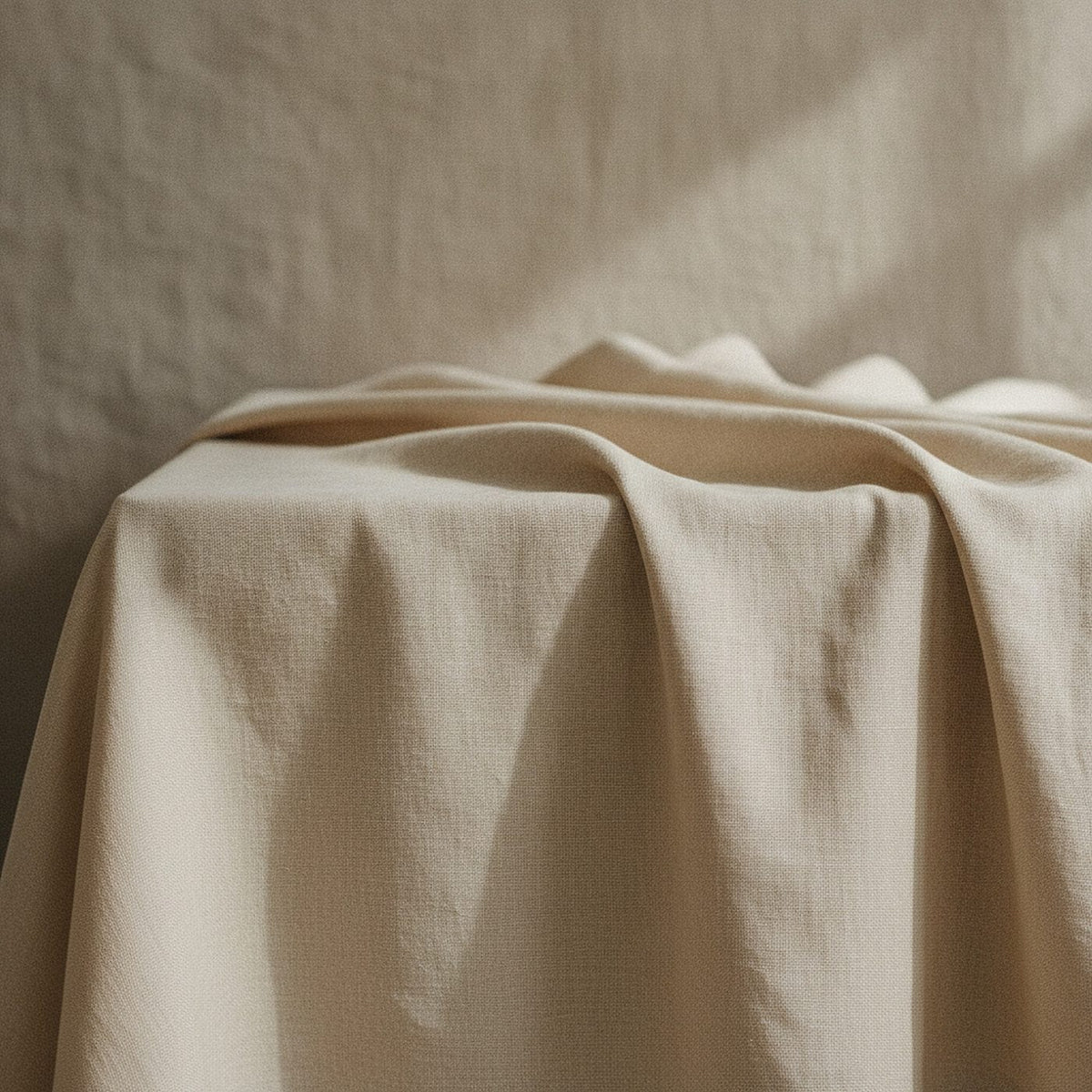 Orchard Tablecloth, Warm Oat Linen-Look Cotton Tablecloth — styled 1