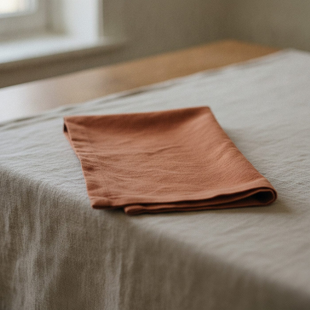 Persimmon Cloth Napkin — styled, 1