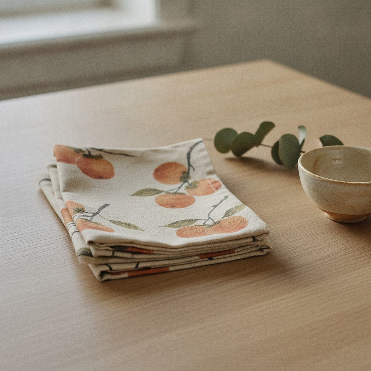 Persimmon Cloth Napkins, Set of 4 — styled, 2