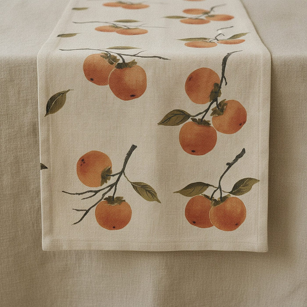 Persimmon Table Runner — styled, 1