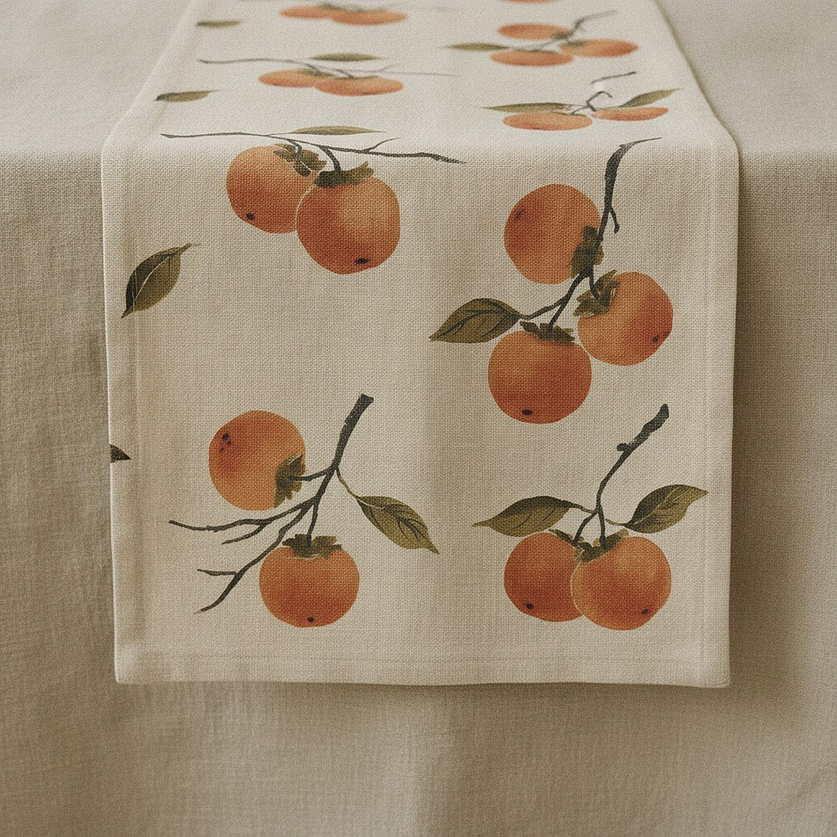 Persimmon Table Runner — styled, 1