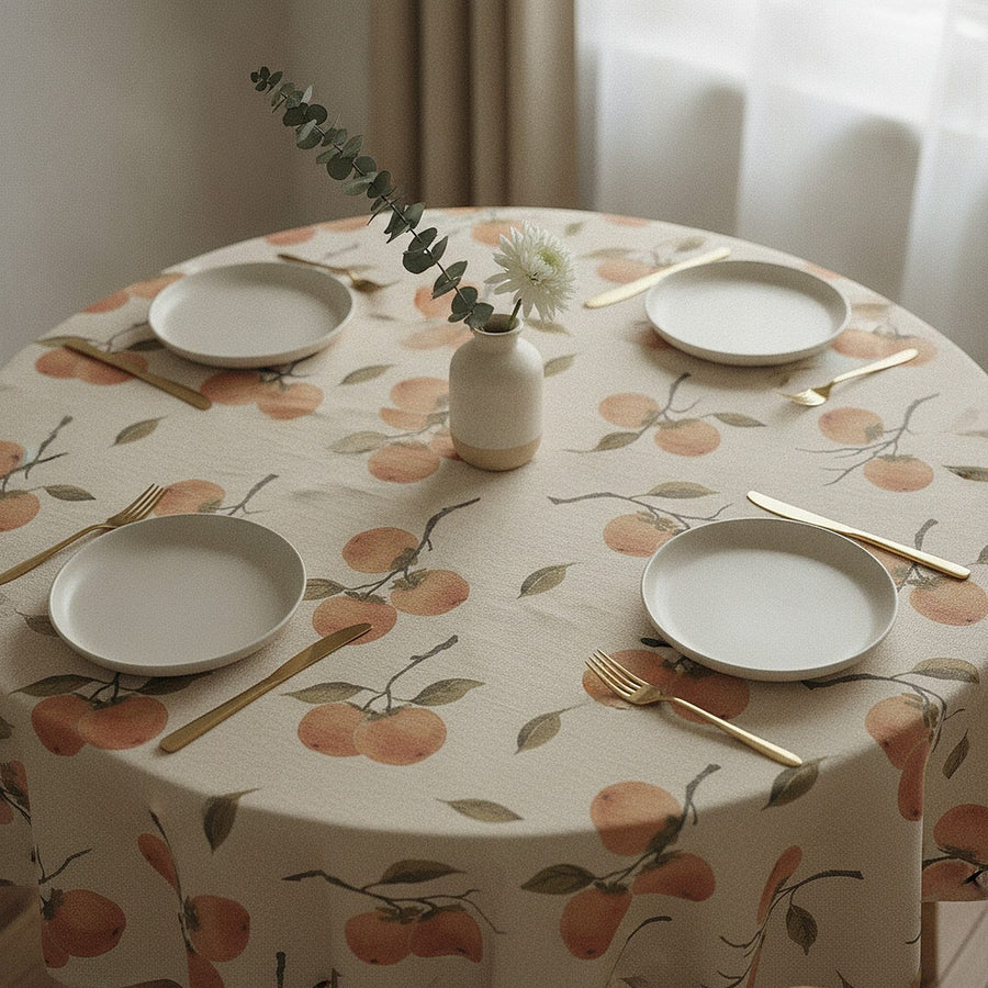 Persimmon Tablecloth — styled, 1