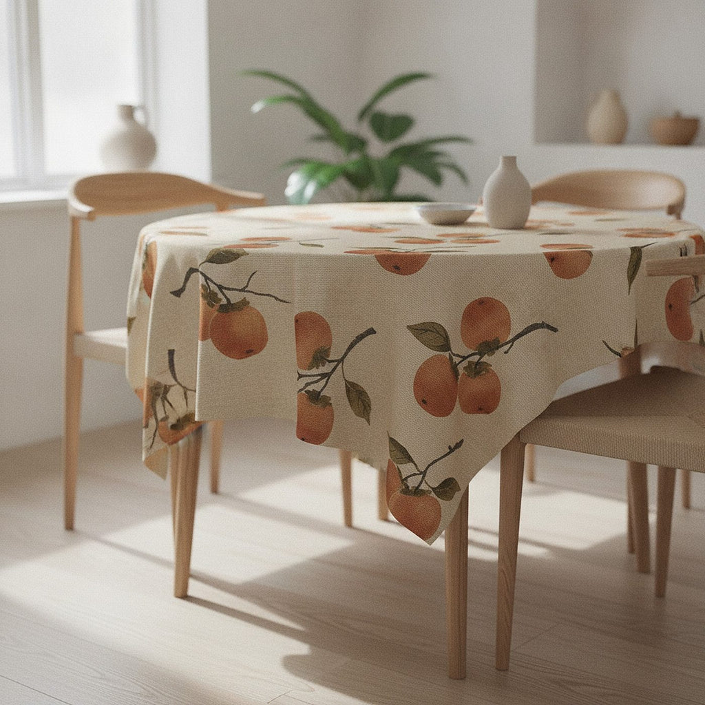 Persimmon Tablecloth — styled, 2